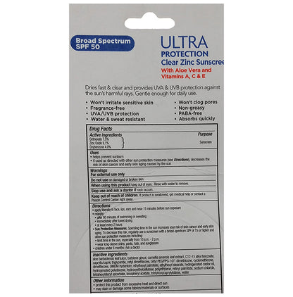 Equate SPF 50 Ultra Protection Clear Zinc Sunscreen Cream