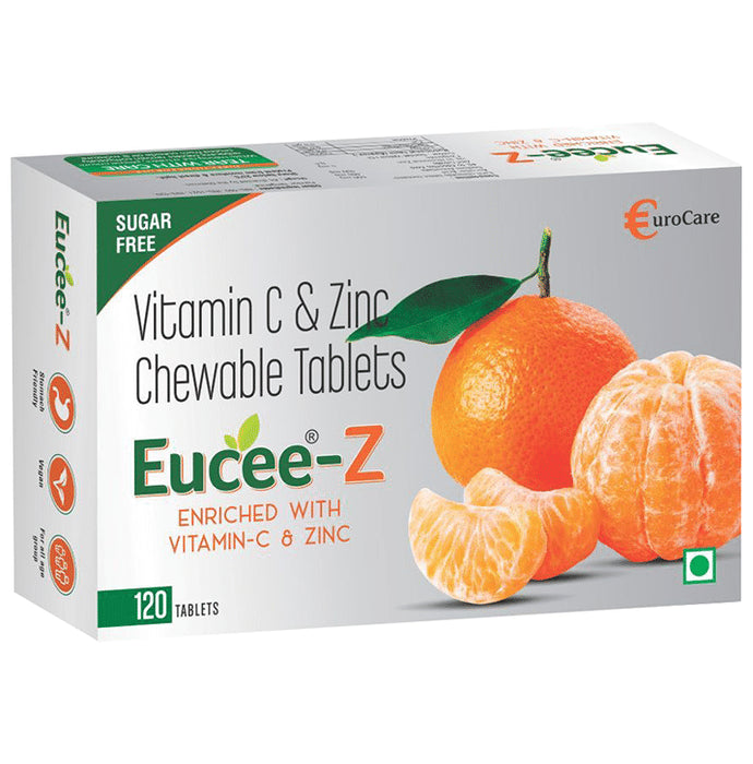 Eucee -Z Vitamin C & Zinc Chewable Tablet Tangerine Sugar Free - Classic Derma