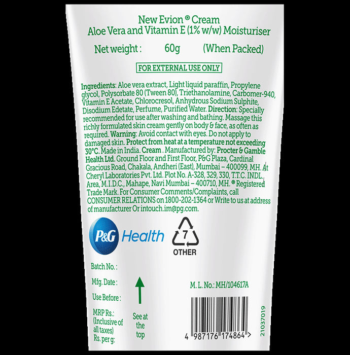 Evion Cream with Aloe Vera & Vitamin E (1%) | For Skin Health