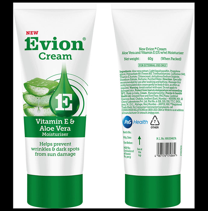 Evion Cream with Aloe Vera & Vitamin E (1%) | For Skin Health