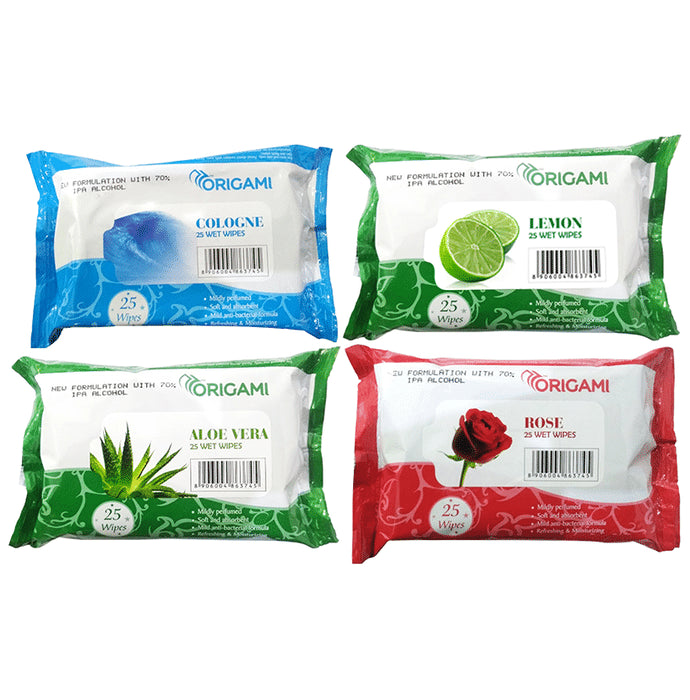 Origami Wet Wipes Assorted (25 Each) - Classic Derma