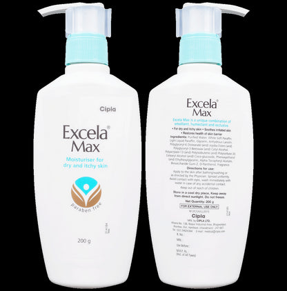 Excela Max Moisturiser for Dry & Itchy Skin | Paraben-Free | For Dry & Itchy Skin | Derma Care - Classic Derma