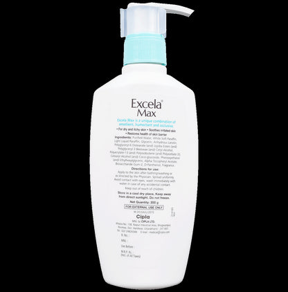 Excela Max Moisturiser for Dry & Itchy Skin | Paraben Free | For Dry & Itchy Skin | Derma Care