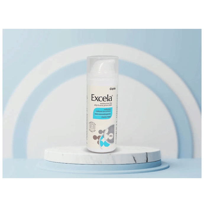 Excela Moisturiser for Oily & Acne Prone Skin | Non Comedogenic | Fragrance & Paraben Free Face Care Product | Reduces Sebum Secretion | Derma Care