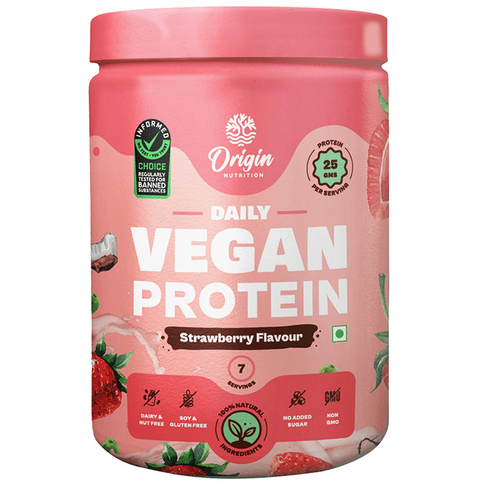 Origin Nutrition Vegan Plant Protein Powder Strawberry - Classic Derma