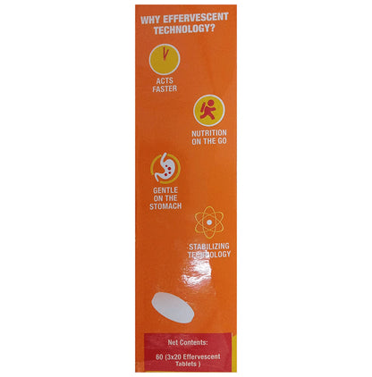 Fast&Up Charge with Natural Vitamin C from Amla & Zinc | Flavour Effervescent Tablet Orange