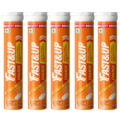 Fast&Up Charge with Natural Vitamin C from Amla & Zinc | Flavour Effervescent Tablet Orange - Classic Derma