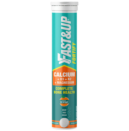 Fast&Up Fortify Calcium + D3 + K2 + Magensium Effervescent Tablet Orange - Classic Derma