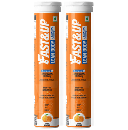 Fast&Up Lean Body with L-Carnitine 2000mg Effervescent Tablets (20 Each) Orange - Classic Derma