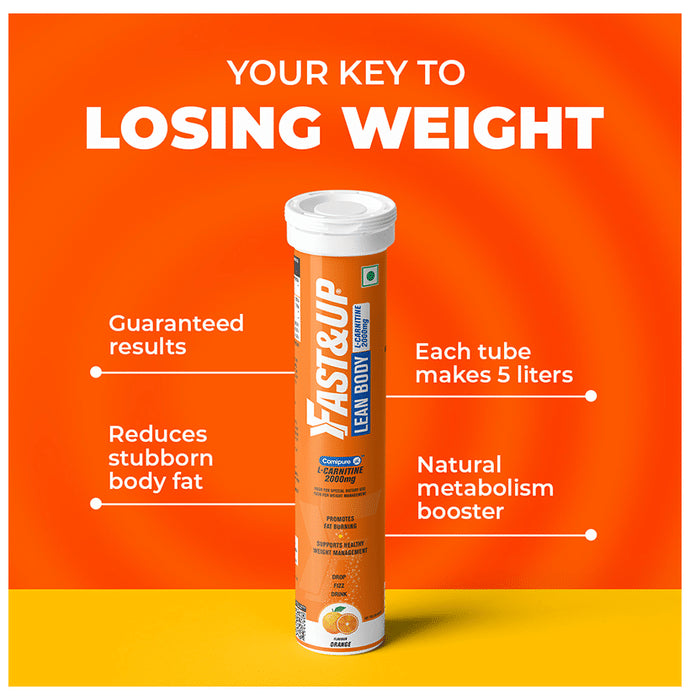 Fast&Up Lean Body with L-Carnitine 2000mg Effervescent Tablets (20 Each) Orange