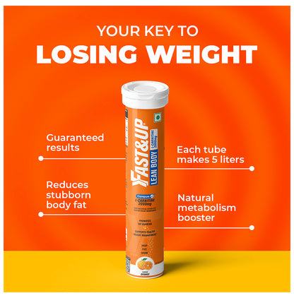Fast&Up Lean Body with L-Carnitine 2000mg Effervescent Tablets (20 Each) Orange
