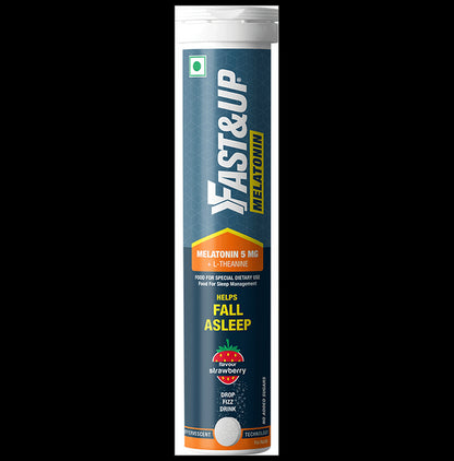 Fast&Up Melatonin 5mg + L-Theanine Effervescent Tablet Strawberry - Classic Derma