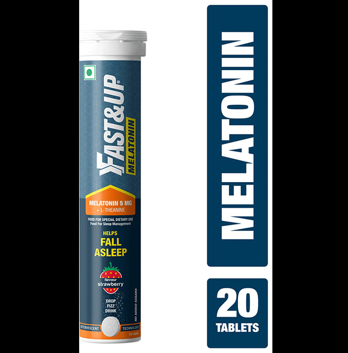 Fast&Up Melatonin 5mg + L-Theanine Effervescent Tablet Strawberry