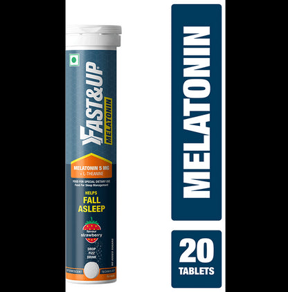 Fast&Up Melatonin 5mg + L-Theanine Effervescent Tablet Strawberry