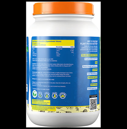 Fast&Up Plant Protein Isolate with Digestive Enzymes, 6g BCAA & 6g Glutamine | No Added Sugar | Flavour Vanilla Cupcake