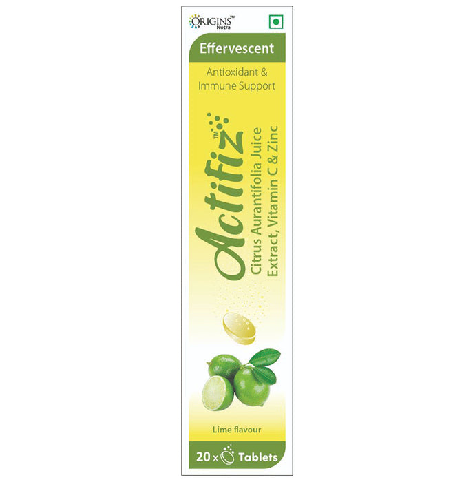 Origins Nutra Actifiz Citrus Aurantifolia Juice Extract, Vitamin C & Zinc Effervescent Tablet Lime - Classic Derma