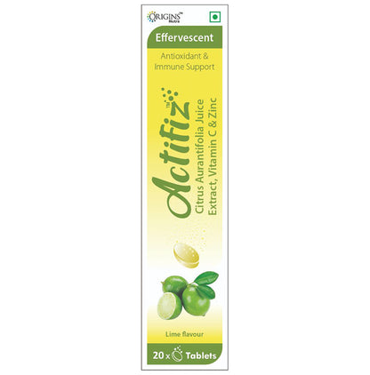 Origins Nutra Actifiz Citrus Aurantifolia Juice Extract, Vitamin C & Zinc Effervescent Tablet Lime - Classic Derma