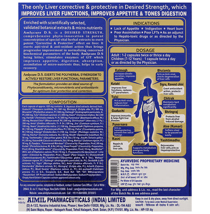 Aimil Pharmaceuticals Amlycure D.S. Capsule for Liver Health
