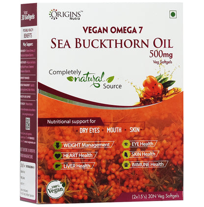Origins Nutra Vegan Omega 7 Sea Buckthorn Oil 500mg Veg Softgel - Classic Derma
