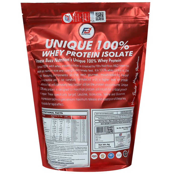 FB Nutrition Unique 100% Whey Protein Isolate Butterscotch Vanilla