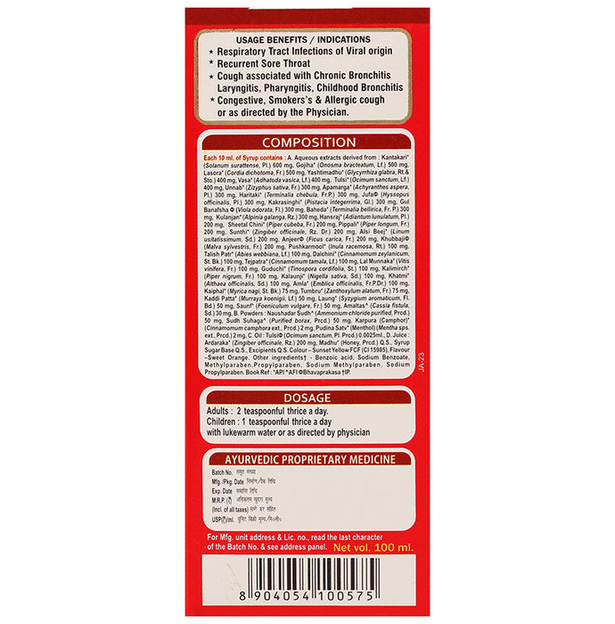 Aimil Pharmaceuticals Jufex Forte Syrup | Relieves Cough, Sore Throat, Congestion & Infections