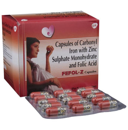 Fefol -Z Capsule with Iron, Zinc & Folic Acid - Classic Derma