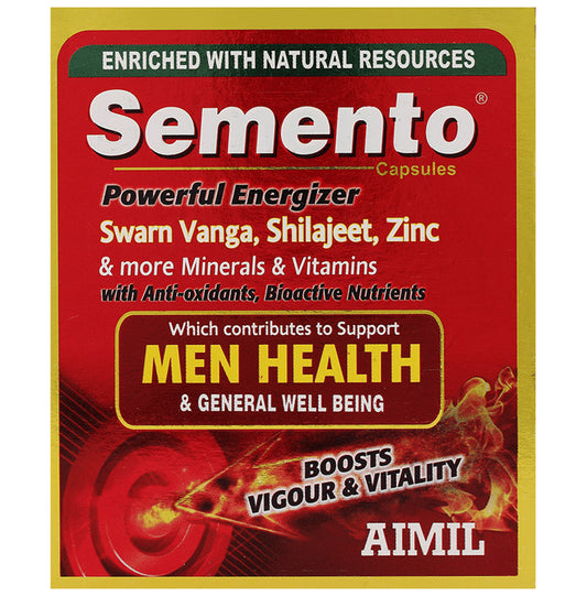Aimil Pharmaceuticals Semento Capsule for Energy | Supports Men's Health | Boosts Vigour & Vitality - Classic Derma