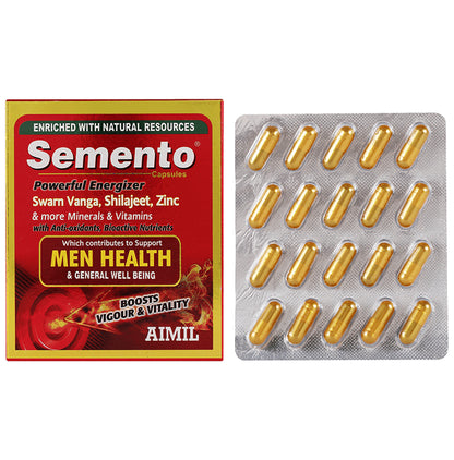 Aimil Pharmaceuticals Semento Capsule for Energy | Supports Men's Health | Boosts Vigour & Vitality