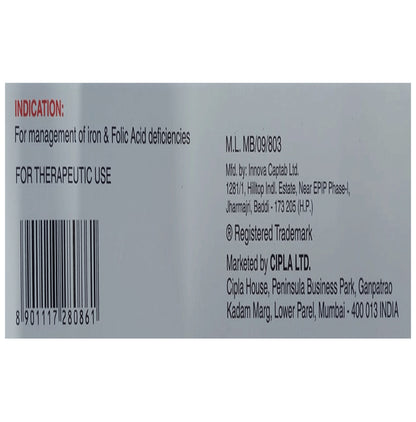 Fericip XT Tablet with Ferrous Ascorbate & Folic Acid