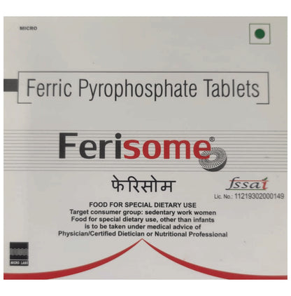 Ferisome Ferric Pyrophosphate Tablet | Mineral Support | Helps Relieve Fatigue Tablet - Classic Derma