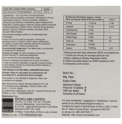 Ferisome Ferric Pyrophosphate Tablet | Mineral Support | Helps Relieve Fatigue Tablet