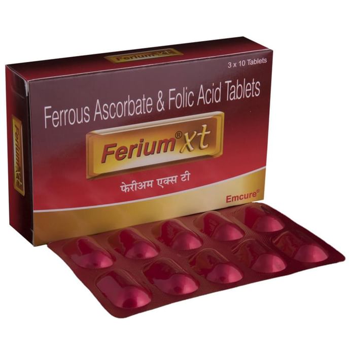 Ferium XT Tablet with Ferrous Ascorbate & Folic Acid - Classic Derma