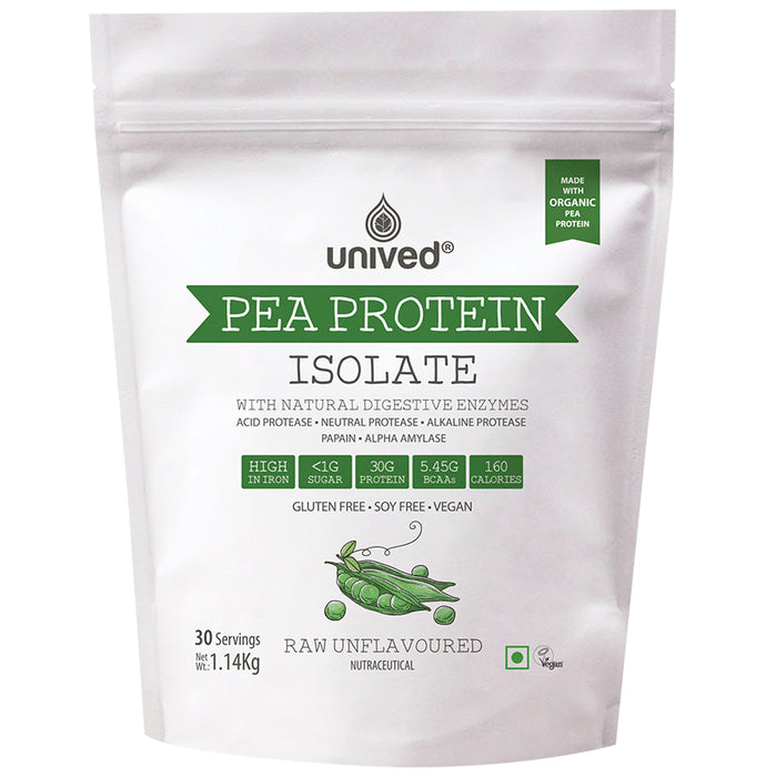 Unived Pea Protein Isolate with Natural Digestive Enzymes Raw Unflavoured - Classic Derma