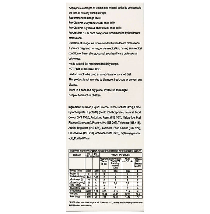 Ferrosyn Oral Suspension Strawberry