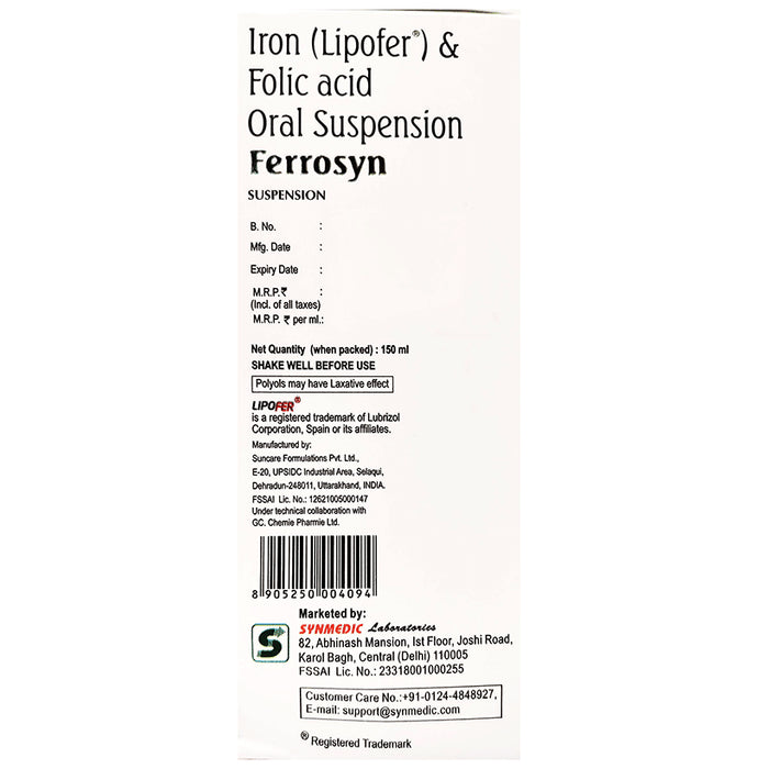 Ferrosyn Oral Suspension Strawberry