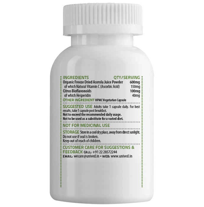 Unived Whole Food Based Acerola-C Vegan Capsule