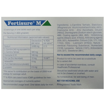 Fertisure M Nutraceutical Tablet for Men