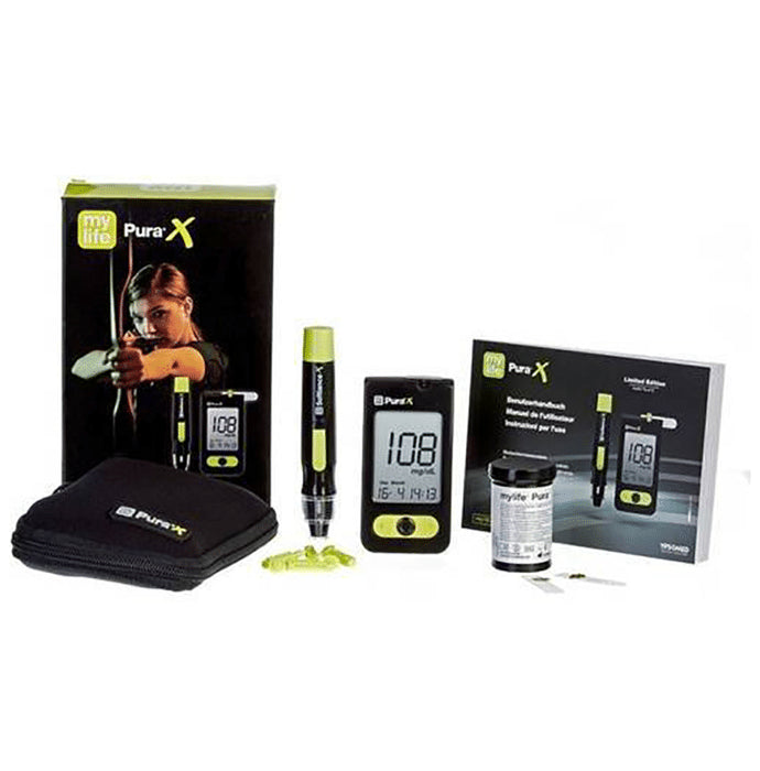 MyLife Pura X Blood Glucose Monitor with 10 Strips Free - Classic Derma