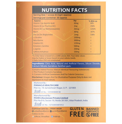 Fit & Fast Evolve Pre-Workout Powder