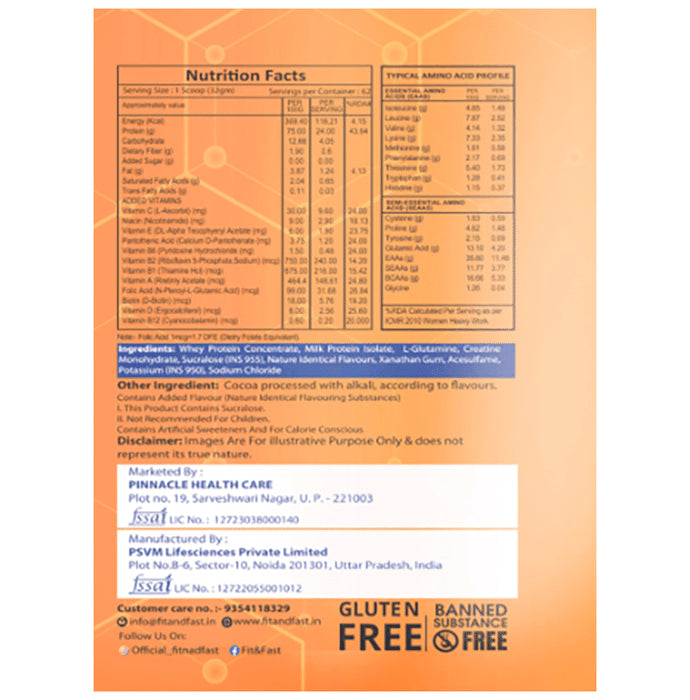 Fit & Fast Prime Whey Protien Powder