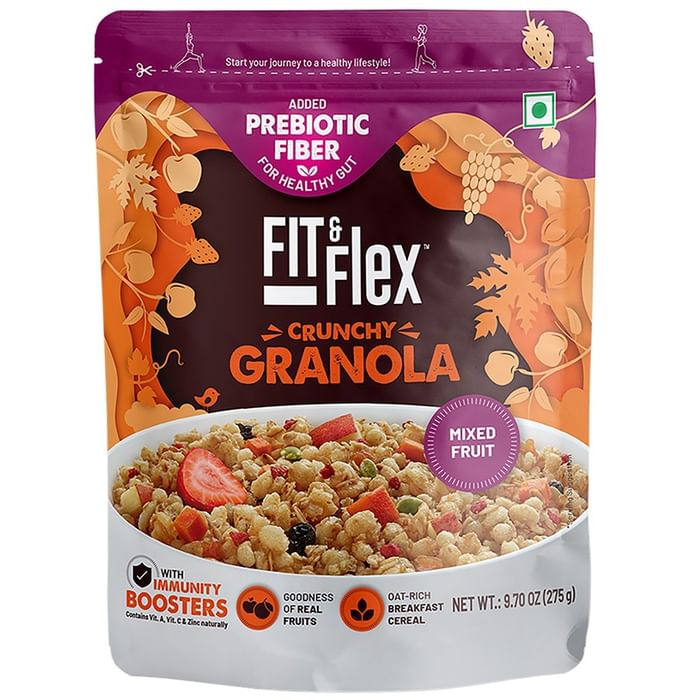 Fit & Flex Mixed Fruit Granola Oat Rich Breakfast Cereal with Real Fruits - Classic Derma
