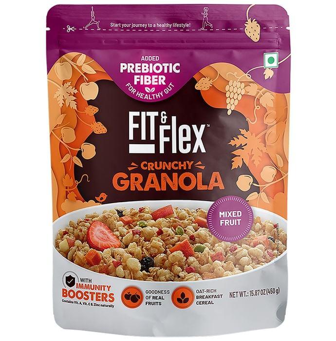 Fit & Flex Mixed Fruit Granola Oat Rich Breakfast Cereal with Real Fruits - Classic Derma