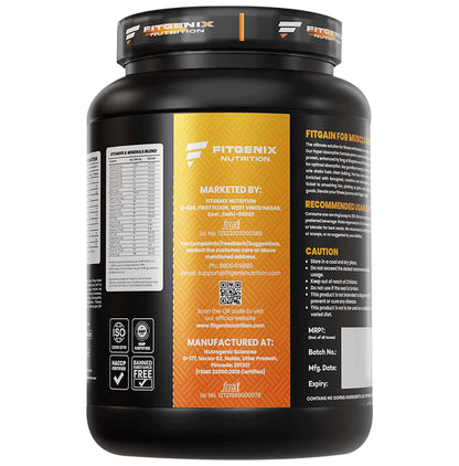 Fitgenix Nutrition Fitgain Mass Gainer Powder Chocolate