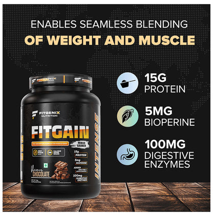Fitgenix Nutrition Fitgain Mass Gainer Powder Chocolate