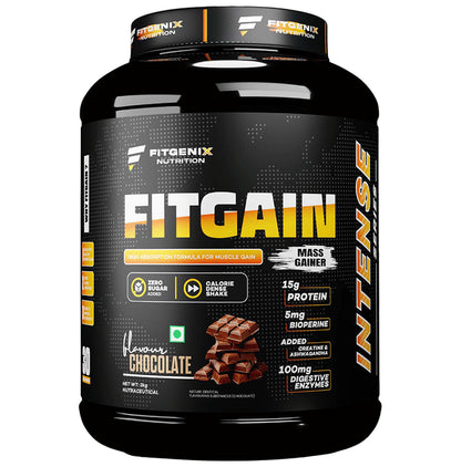 Fitgenix Nutrition Fitgain Mass Gainer Powder Chocolate - Classic Derma