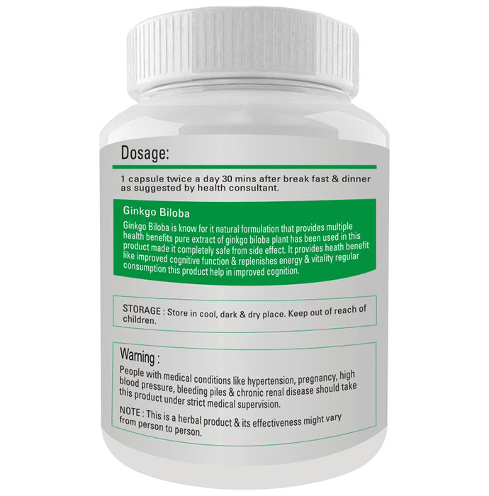 Fitness Prime Maximum Strength Ginkgo Biloba Nutrition & Wellness Support 800mg Capsule