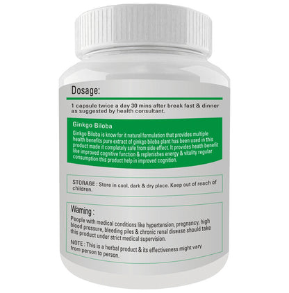 Fitness Prime Maximum Strength Ginkgo Biloba Nutrition & Wellness Support 800mg Capsule