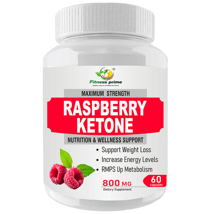 Fitness Prime Maximum Strength Raspberry Ketone Nutrition & Wellness Support 800mg Capsule - Classic Derma