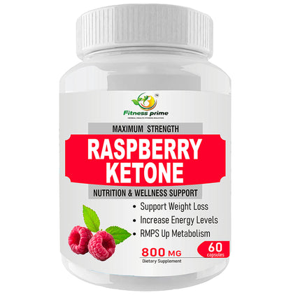 Fitness Prime Maximum Strength Raspberry Ketone Nutrition & Wellness Support 800mg Capsule - Classic Derma