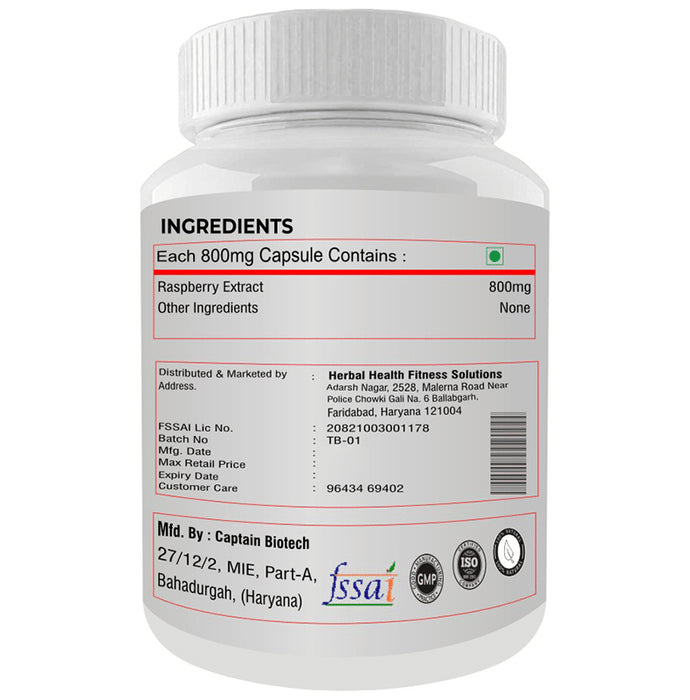 Fitness Prime Maximum Strength Raspberry Ketone Nutrition & Wellness Support 800mg Capsule